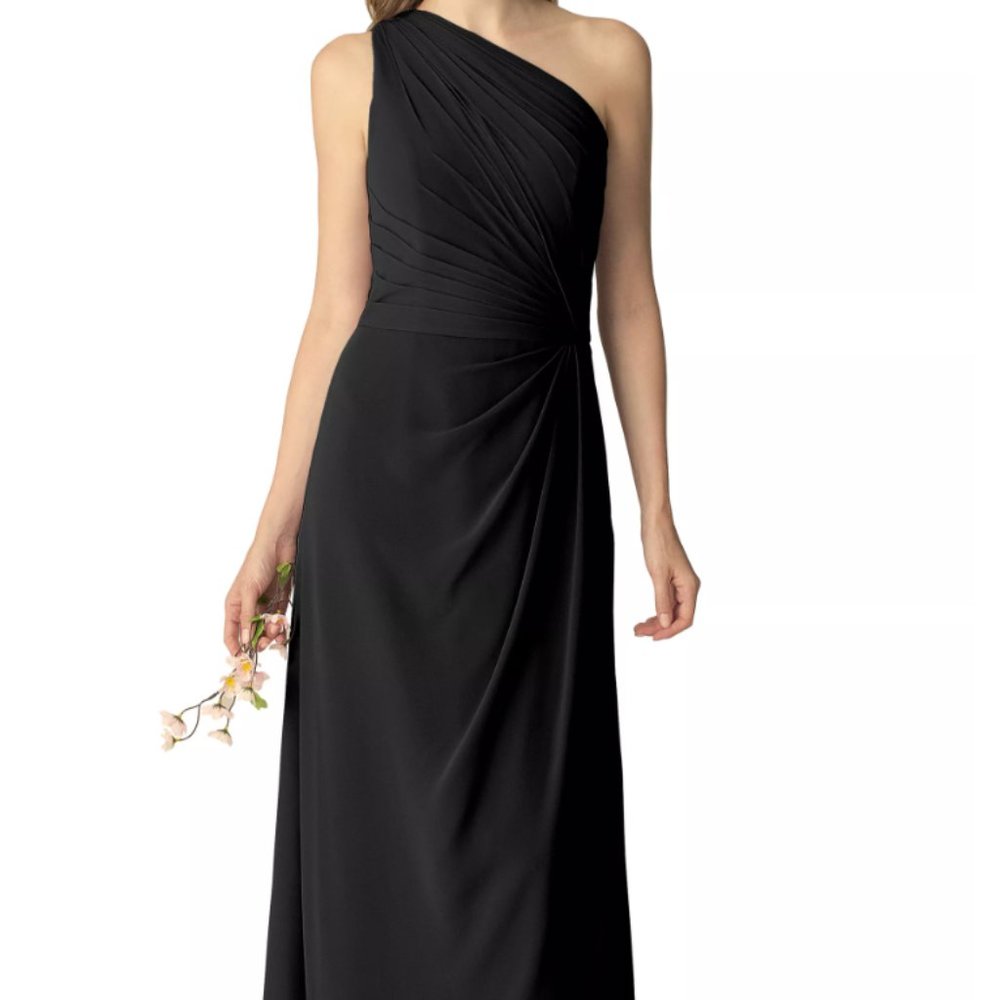 Bill Levkoff Capri Chiffon One Shoulder A-line Dress